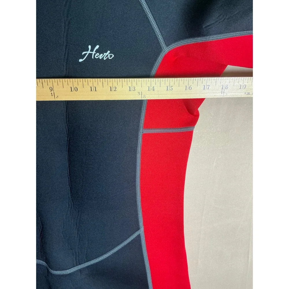 Hevto Kids Wetsuit 3mm Neoprene Full Body Youth Size 16 Black Red Swimming Surf